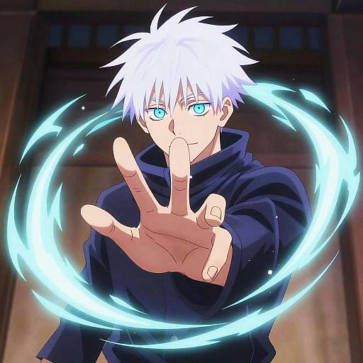 Gojo Anime Hand Pose with Energy