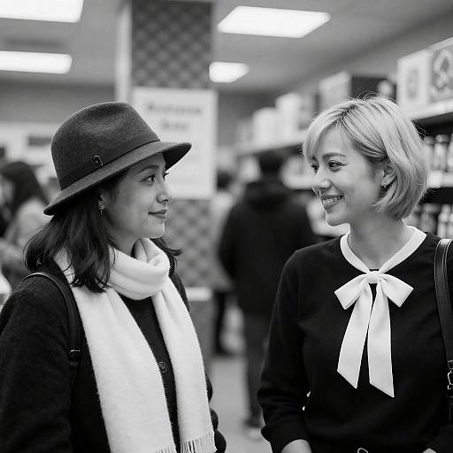 Elegant Encounter in a Vintage Store