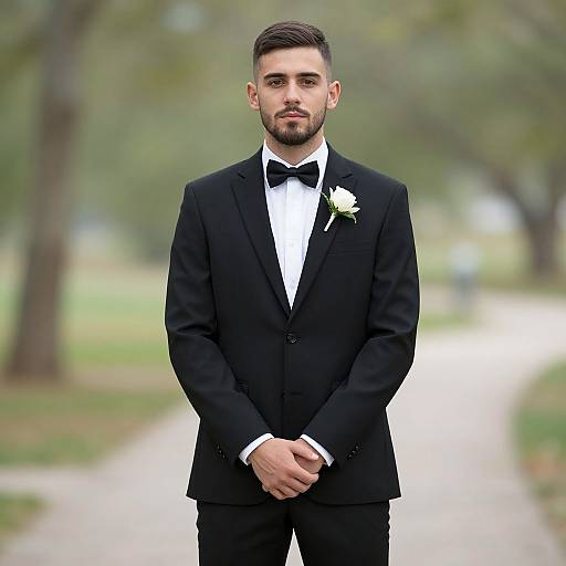 Realistic Groom in Formal Wedding Suit