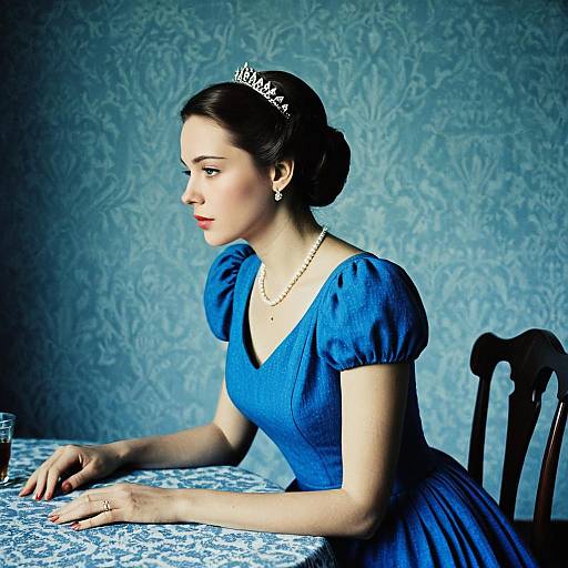 Queen Anna in Blue Dress