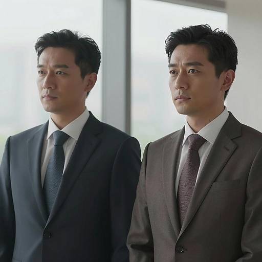 Serious Businessmen in Indoor City Setting