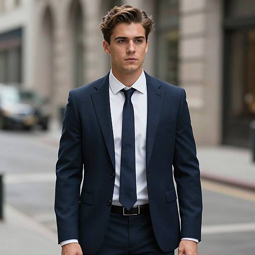 Young Mobster in City Suit