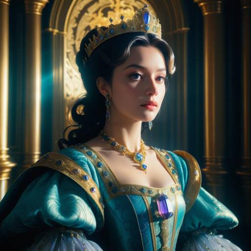 Regal Queen in Opulent Castle Portrait