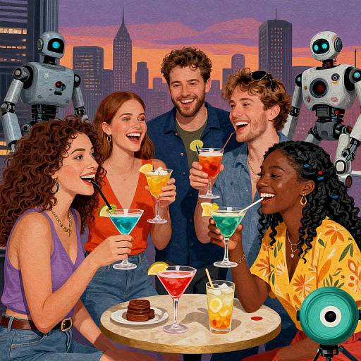 Fancy People Drinking Cocktails in Dead City