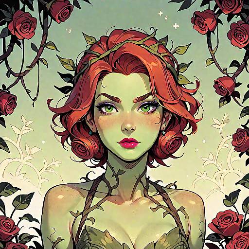 Poison Ivy Inspired Digital Art Portrait