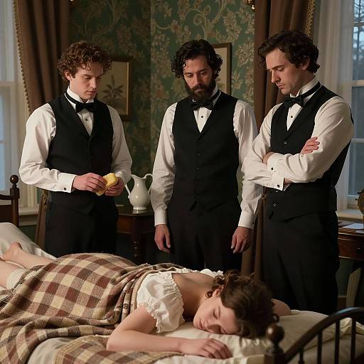 Victorian Scene with Intriguing Characters