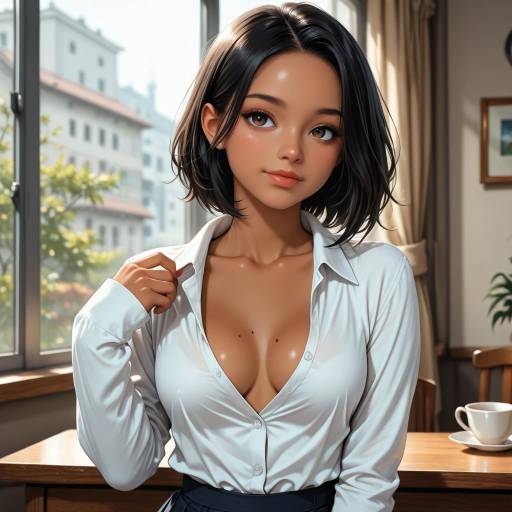 Elegant Portrait of a Dark-Skinned Female