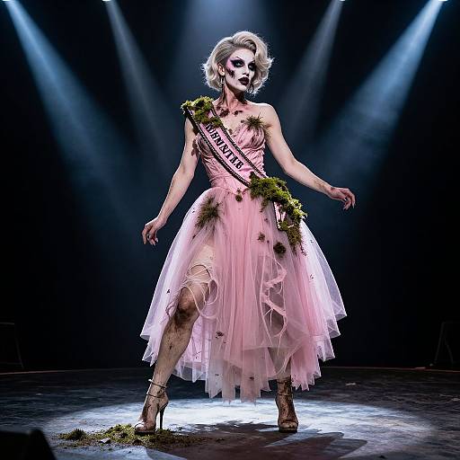Zombie Drag Queen in Haunted Theater