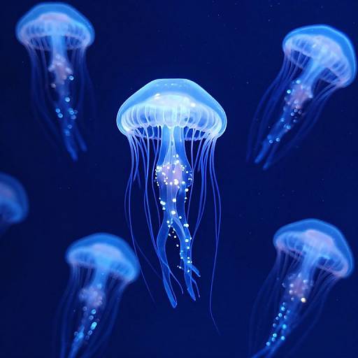 Ethereal Glowing Jellyfish in Void