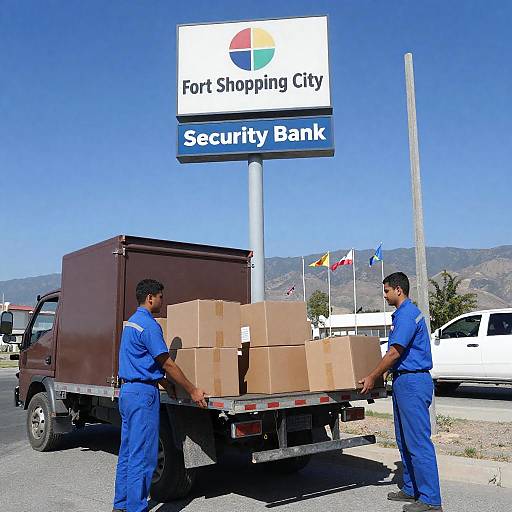 Men Loading Boxes at Security Bank