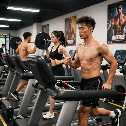 Dynamic Gym Training Action Scene