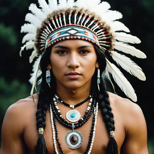 Realistic Portrait of a Native American Boy