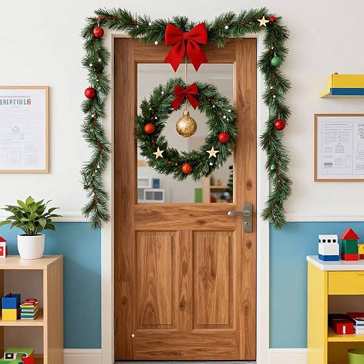Festive Christmas Preschool Door Decor