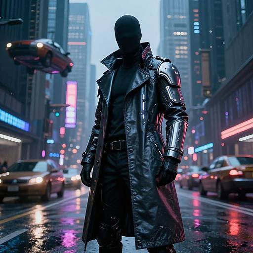 Cyberpunk Trench Coat in Neon City