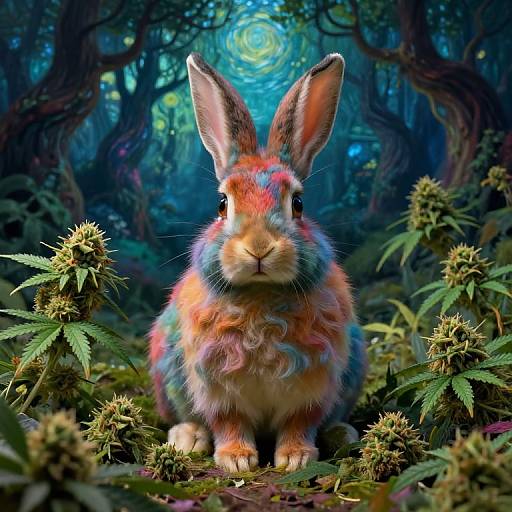 Van Gogh Inspired Whimsical Rabbit