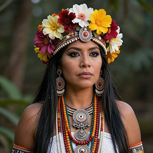 Mayan Priestess Shaman with Jewelry