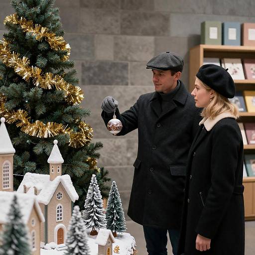 Winter Romance by the Christmas Display