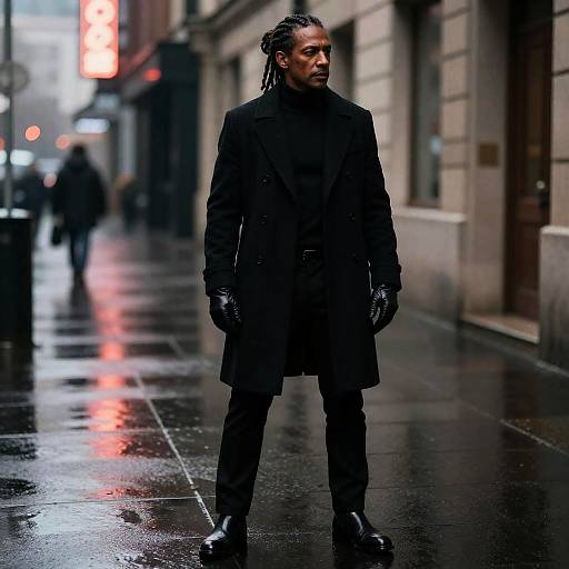 Braided Dreadlocks Neo-Noir Man in Black