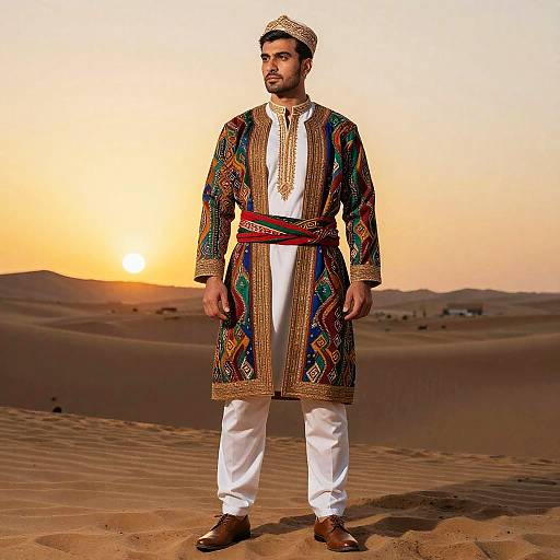 Handsome Man in Iranian Traditional Dress