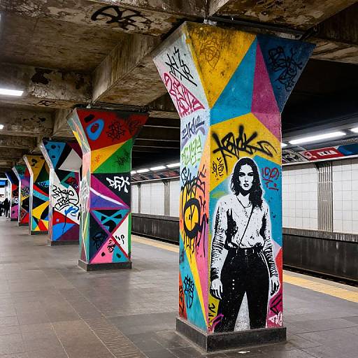 Geometric Subway Street Art Murals