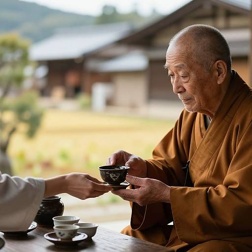 Tea Exchange in Rural Japanese Village