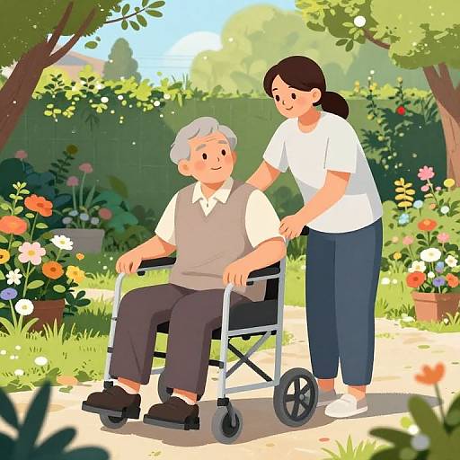 Family Helping Elderly Mobility Exercises