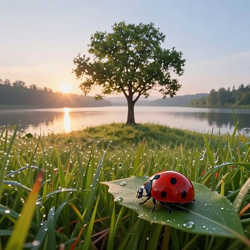 Impressionistic Dawn from Ladybug's View