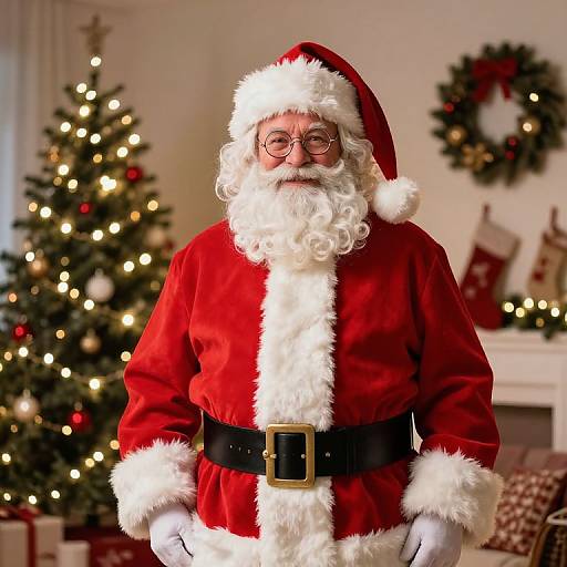 Cozy Classic Santa in Festive Room