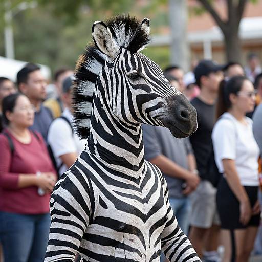 Woman in Zebra Fancy Costume