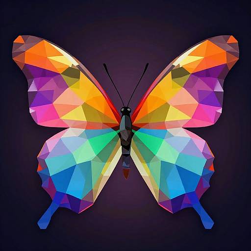 Vibrant Low-Poly Geometric Butterfly