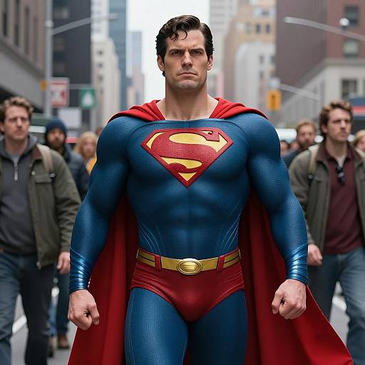 Superman Standing in Urban Street