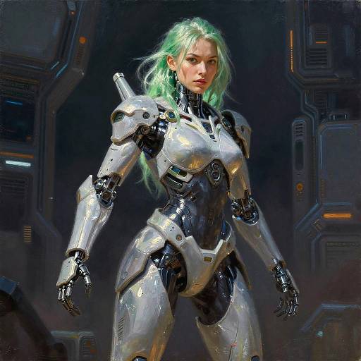 Cinematic Cybernetic Circuit Breaker Portrait