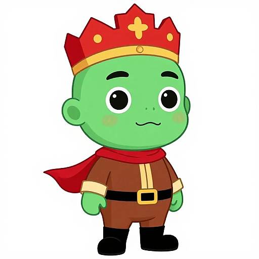Cartoon Character with Green Face