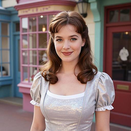Woman in Mary Poppins Costume Close-Up