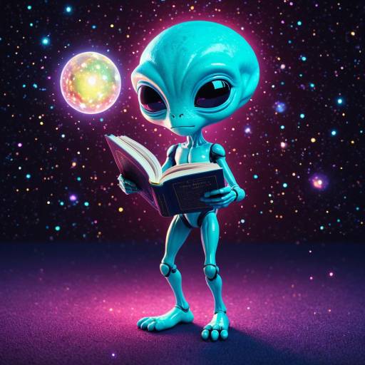 Friendly Alien Reading in Cosmic Glow