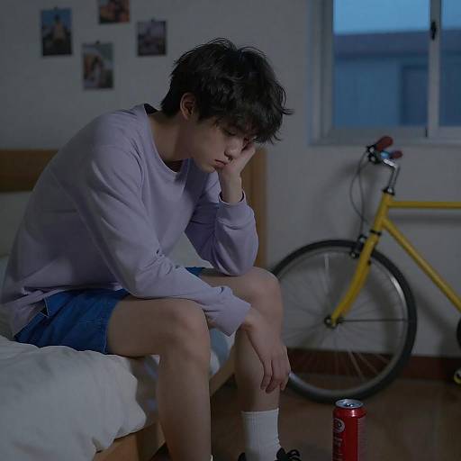 Contemplative Young Man in Evening Light