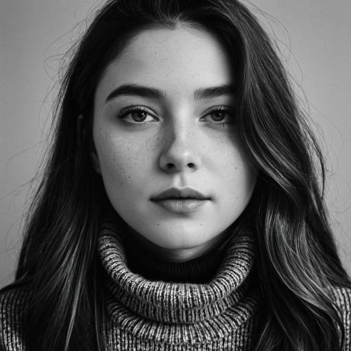 Photorealistic Monochrome Girl Portrait