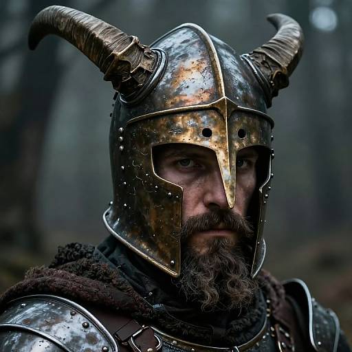 Stern Medieval Warrior in Armor