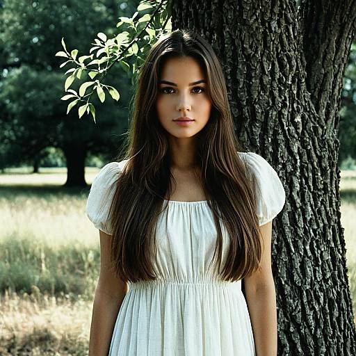 Realistic Portrait of Girl in Nature