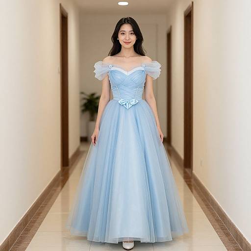 Princess in Elegant Blue Dress