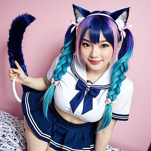 High-Quality Cat Girl Virtual YouTuber