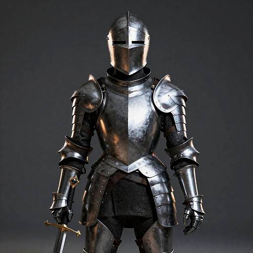 Female Knight in Armor with Sword