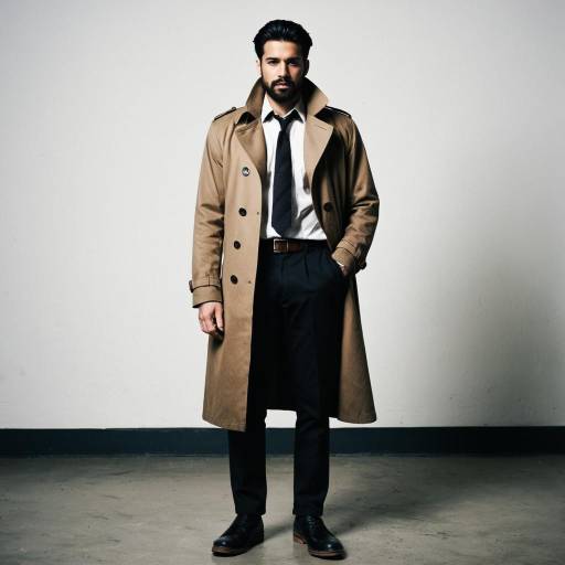 Man in trench coat and formal attire