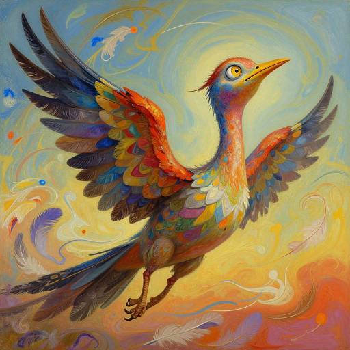 Surreal Half-Bird Dreamscape Portrait