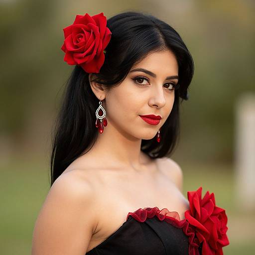 Spanish Rose Costume with Jewelry