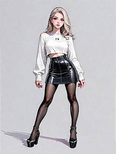 Chic Woman in Contemporary Fashion Shot