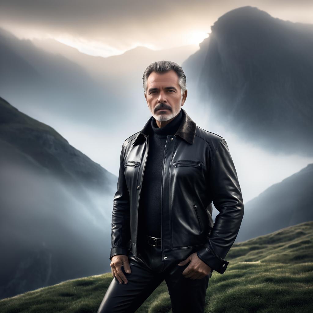 Sophisticated Man in Foggy Mountains