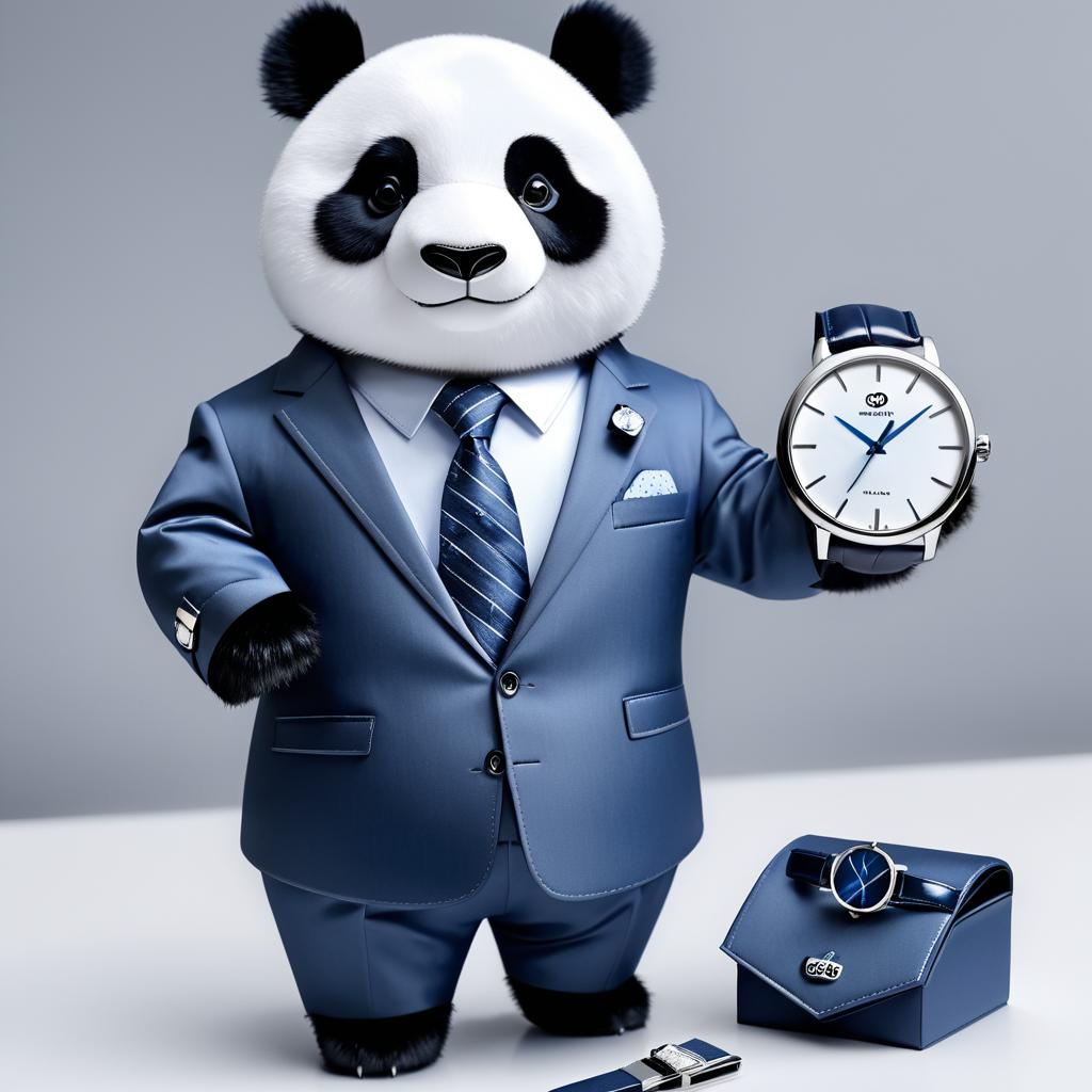 Panda in Stylish Tailored Suit