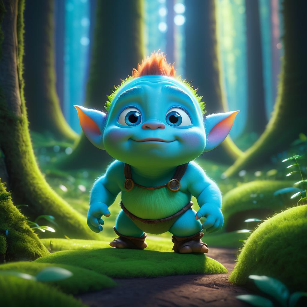 Cute Yet Creepy Baby Ogre in Forest