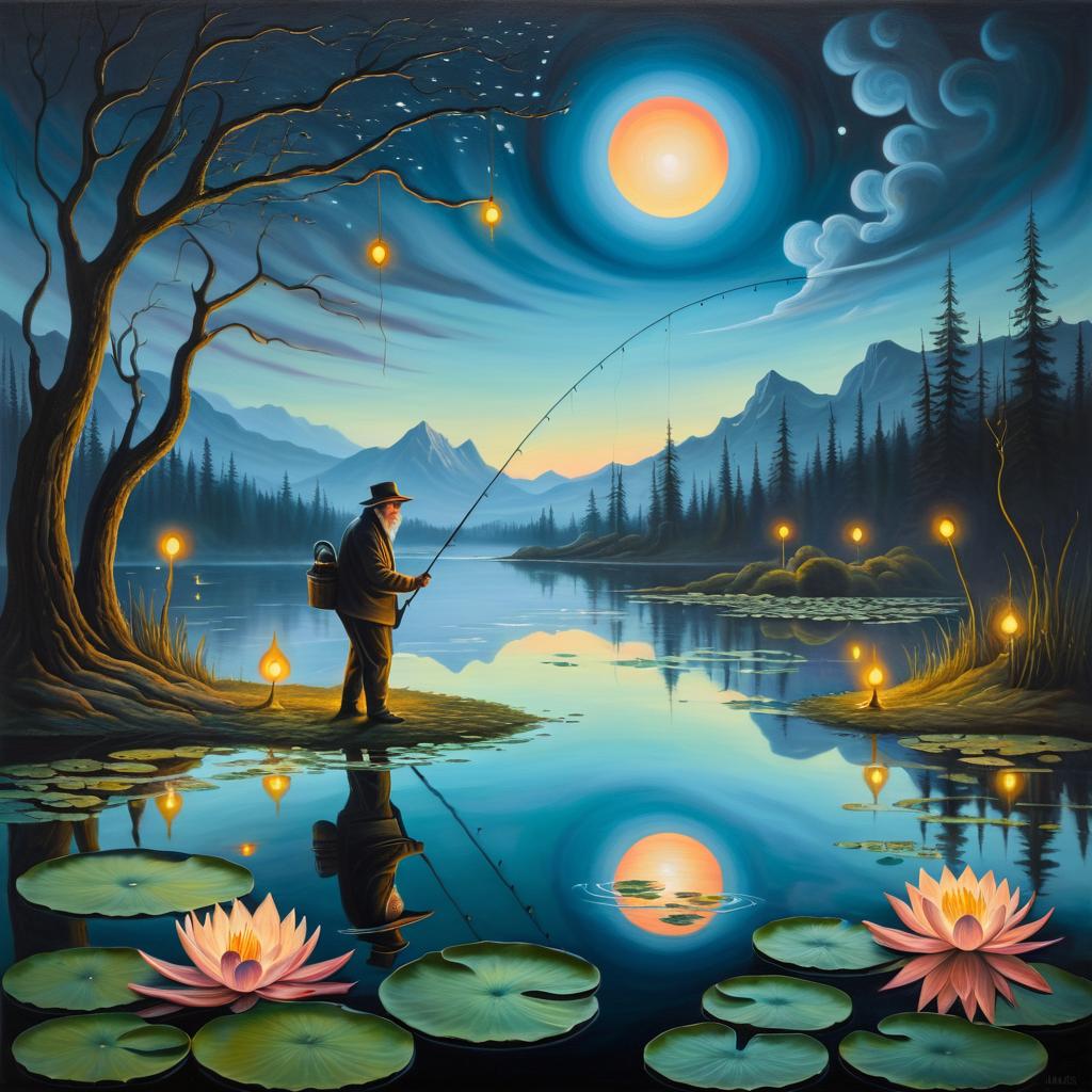 Twilight Dreamscape Fishing Masterpiece